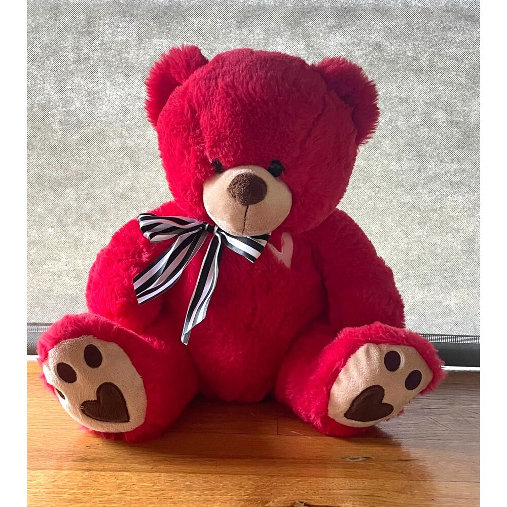 Dan Dee 18" Red Valentine Teddy Bear Plush Stuffed Animal Heart Paw Gift Toy